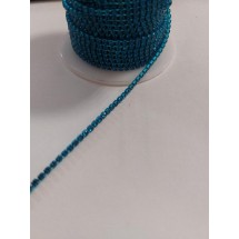 Нить стразовая стекло 2 мм SS6 цв. морская волна, цена за 50 см